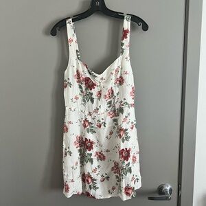 Reformation mini white floral dress